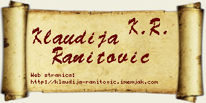 Klaudija Ranitović vizit kartica